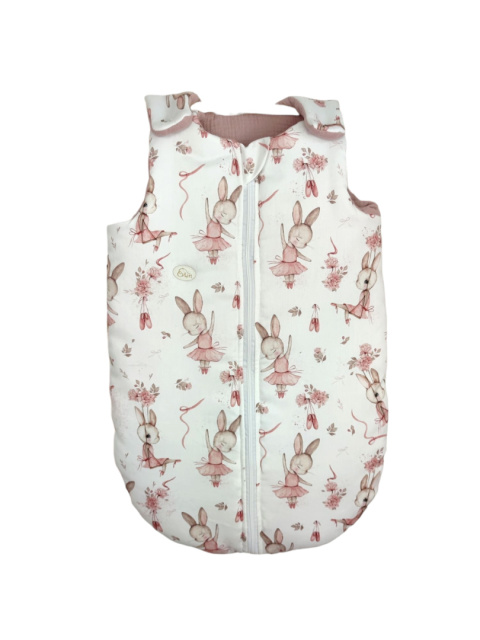 Śpiworek do spania - "Bunny Ballerina" Premium z muślin Brudny Róż Śpiworek do spania - "Bunny Ballerina" Premium z muślin Brudny Róż